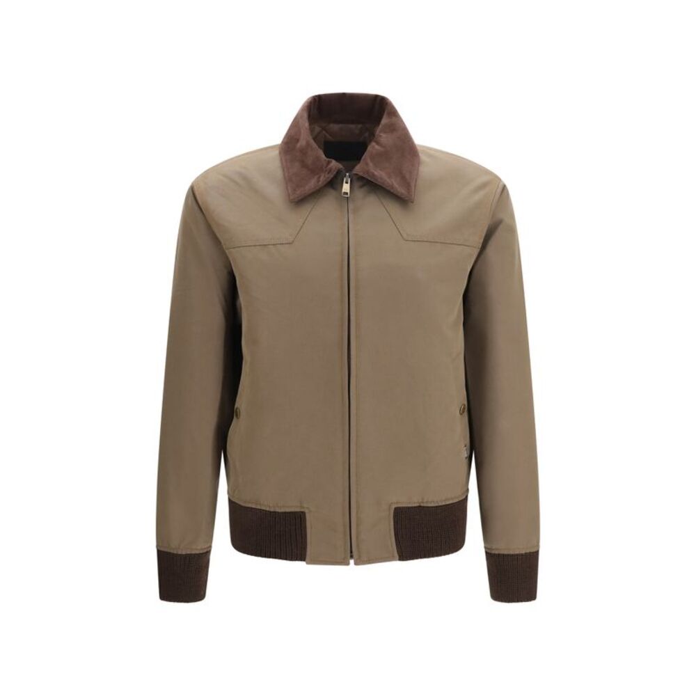 Prada Men Jacket With Corduroy Collar